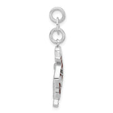 Sophia Jewelers Sterling Silver Santa Charm with Multi-Color Enamel